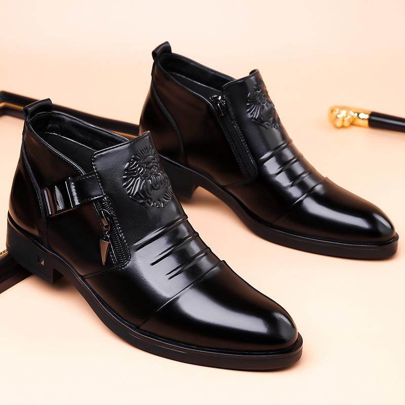 Spring 2025 Men's Soft Sole Leather Slip-On Shoes - Pointed Toe Business Casual Low-Tops