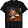 Beagle Drinking Beer Shirt Funny Fathers Day Dog Meme T-Shirt Unisex T-Shirt