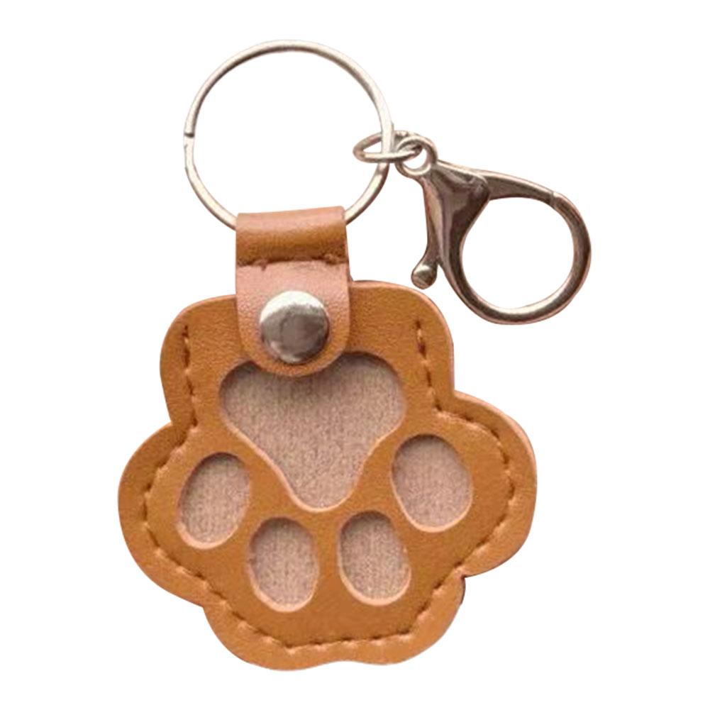 Adorable Paw Print Keychains Commemorative Pet Hair Storage Bag Keychain Cat Dog Fur Container Pendant for Pet Lovers