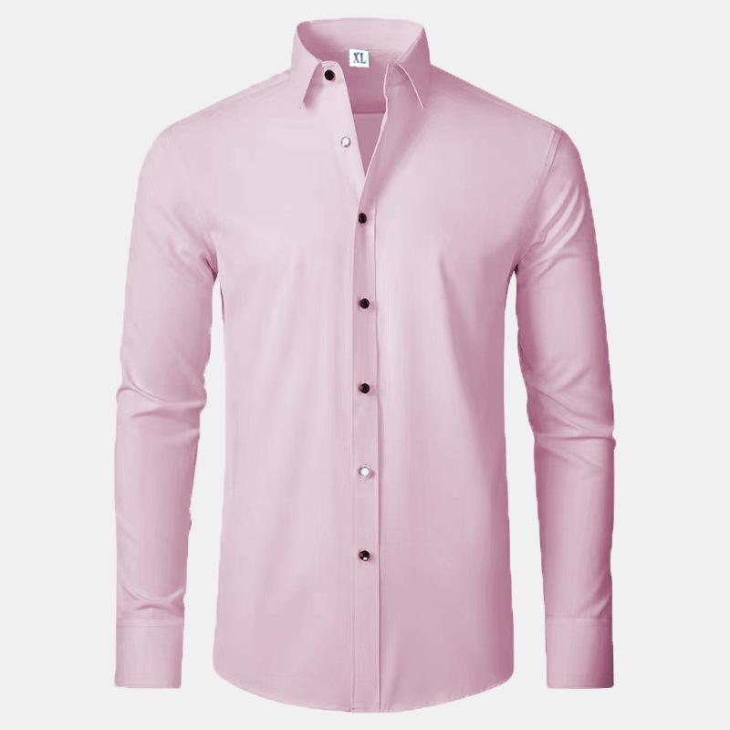Men's European Fit Non-Iron Long-Sleeve Stretch Shirt - Hot-Selling with Vertical Design