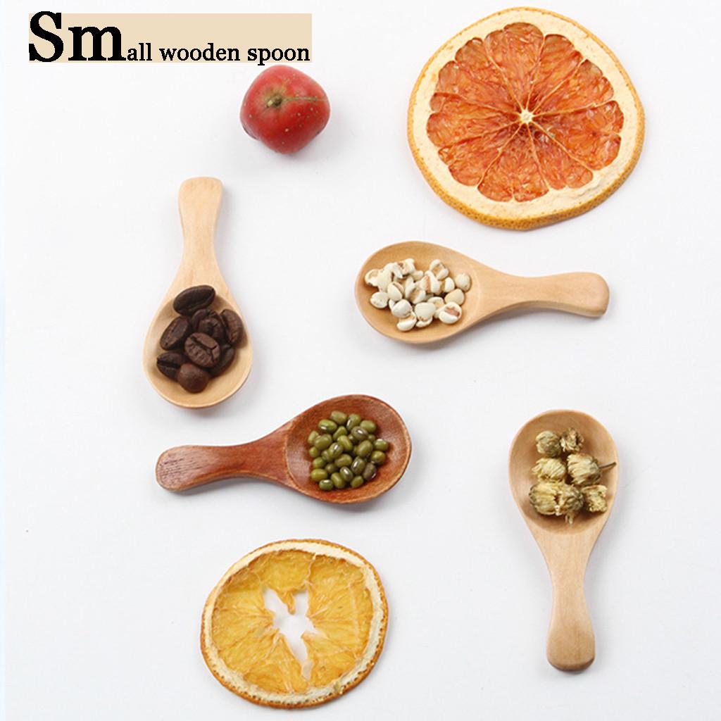 Small Wooden Spoon Tea Seasoning Powder 8X3.5cm Cooking Tools Kitchen Gadgets