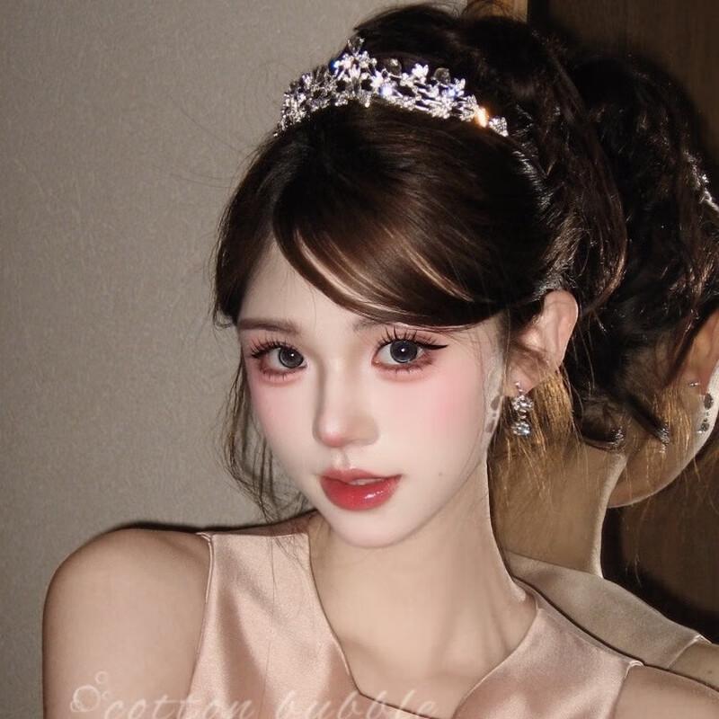 Elegant Crystal Princess Crown Tiara Headband 1 Piece Set