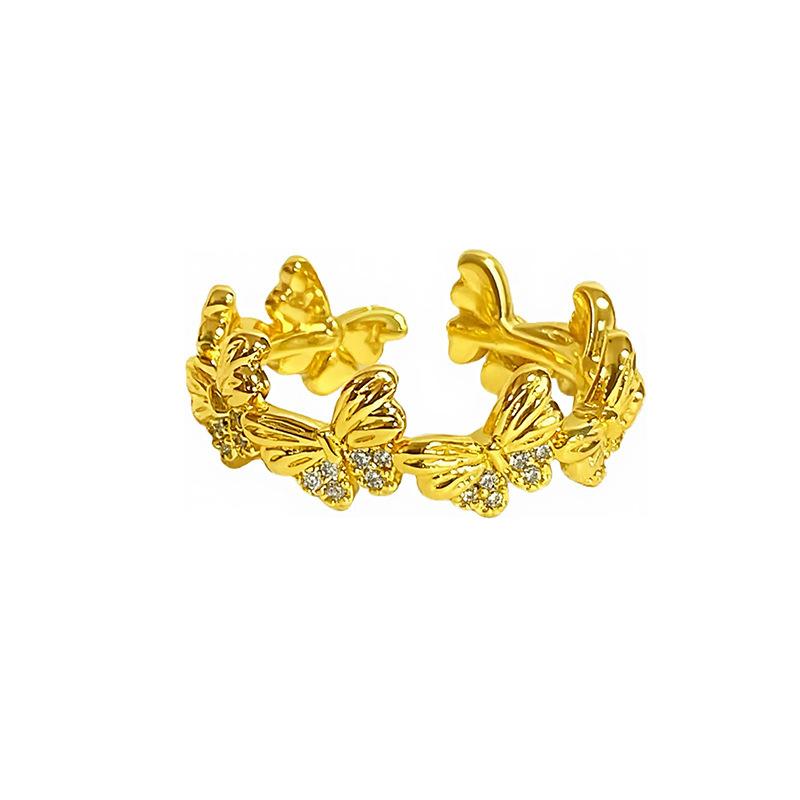 Medieval Butterfly Series Open Ring Niche Light Luxury High Sense Personalized Retro Ring Woman
