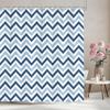 Abstract Geometric Lines Shower Curtain Irregular Pattern Square Wave Pattern Polyester Shower Curtain Bathroom Decor With Hooks