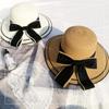 Sombreros de Panamá para Mujer, Sombrero de Paja para Playa con Ala Ancha, Protección Solar y Elegante Gorra de Verano para Exteriores con Lazo H65