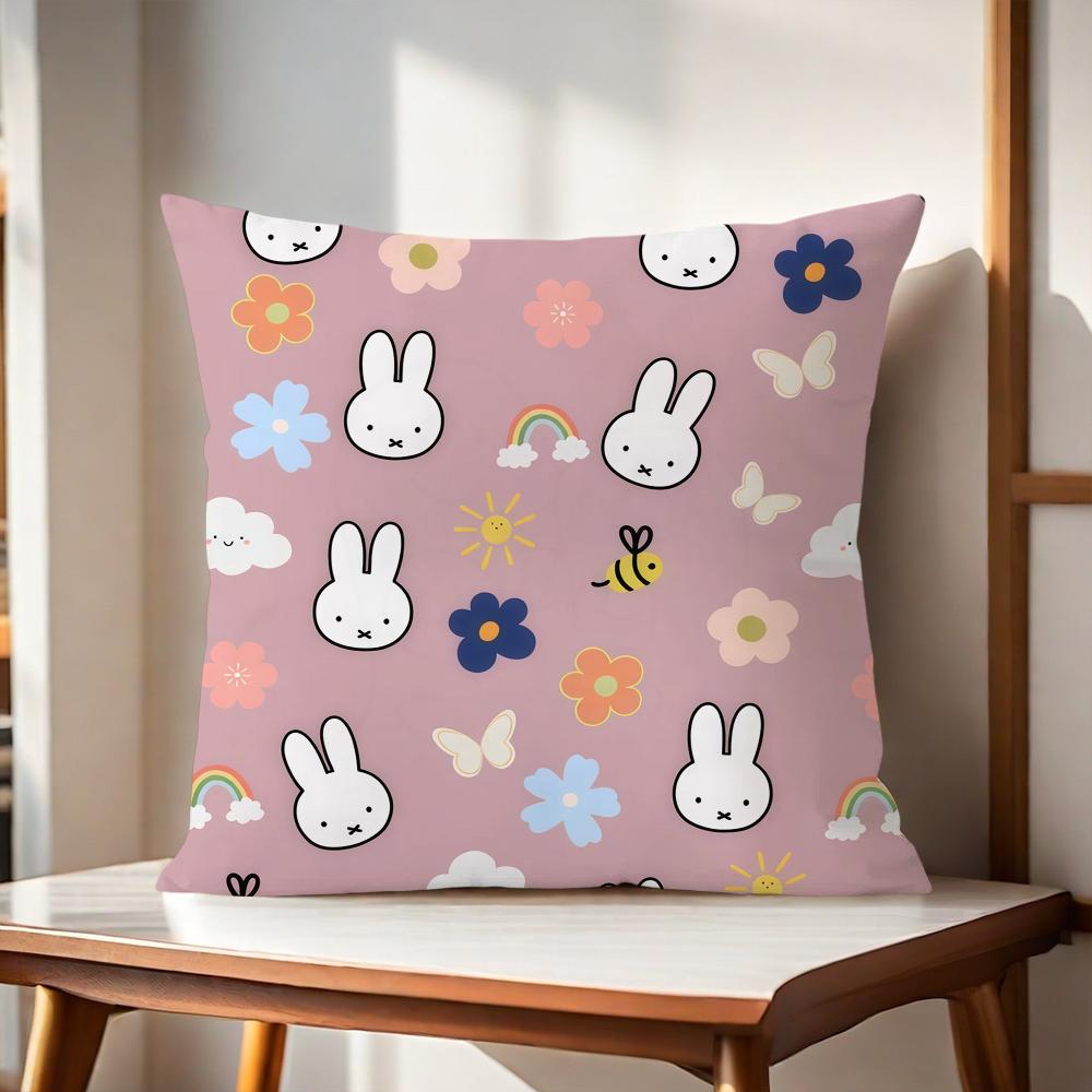 Cartoon M-Miffys Cute Cushion Cover For Pillow Printing Sofa Decoration Home Car Room Coffee Shop Office Nordic Simplicity