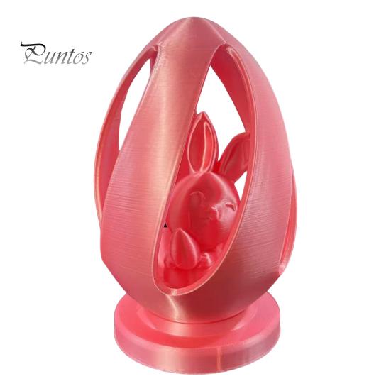 

Пасхальное яйцо-кролик, напечатанное на 3D-принтере, полое яйцо с кроликом внутри, украшение стола для пасхальных и весенних вечеринок розовый