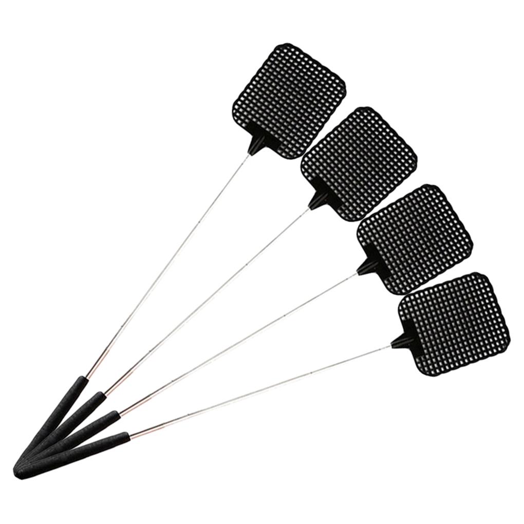 

4 Pieces Telescopic Flies Swatters Stainless Steel Retractable Rod Flapper Trap Prevent Control Manual Supplies Gadget