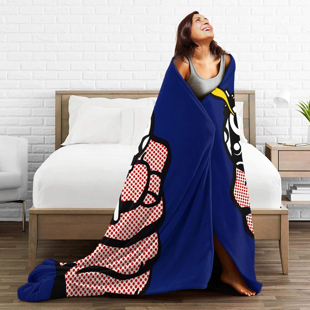 Roy Lichtenstein Pop Art Blanket  Soft Warm Graphic Plush Bedding Throws For Outdoor Travel Office Flannel Bedspread Bed Cover