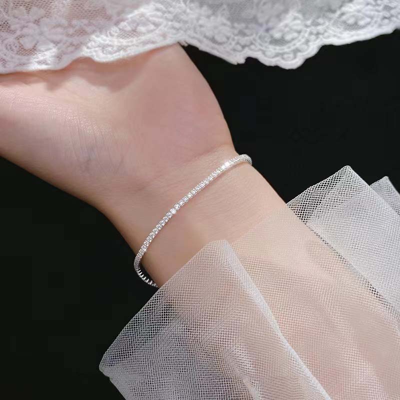 

New Luxury Zircon Double Layer Silver Colour Bracelet Women s Personality Fashion Bracelet Party Jewelry Birthday Gifts