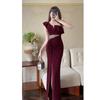 Evening dress women's sexy dress slim and thin soft Mu overalls