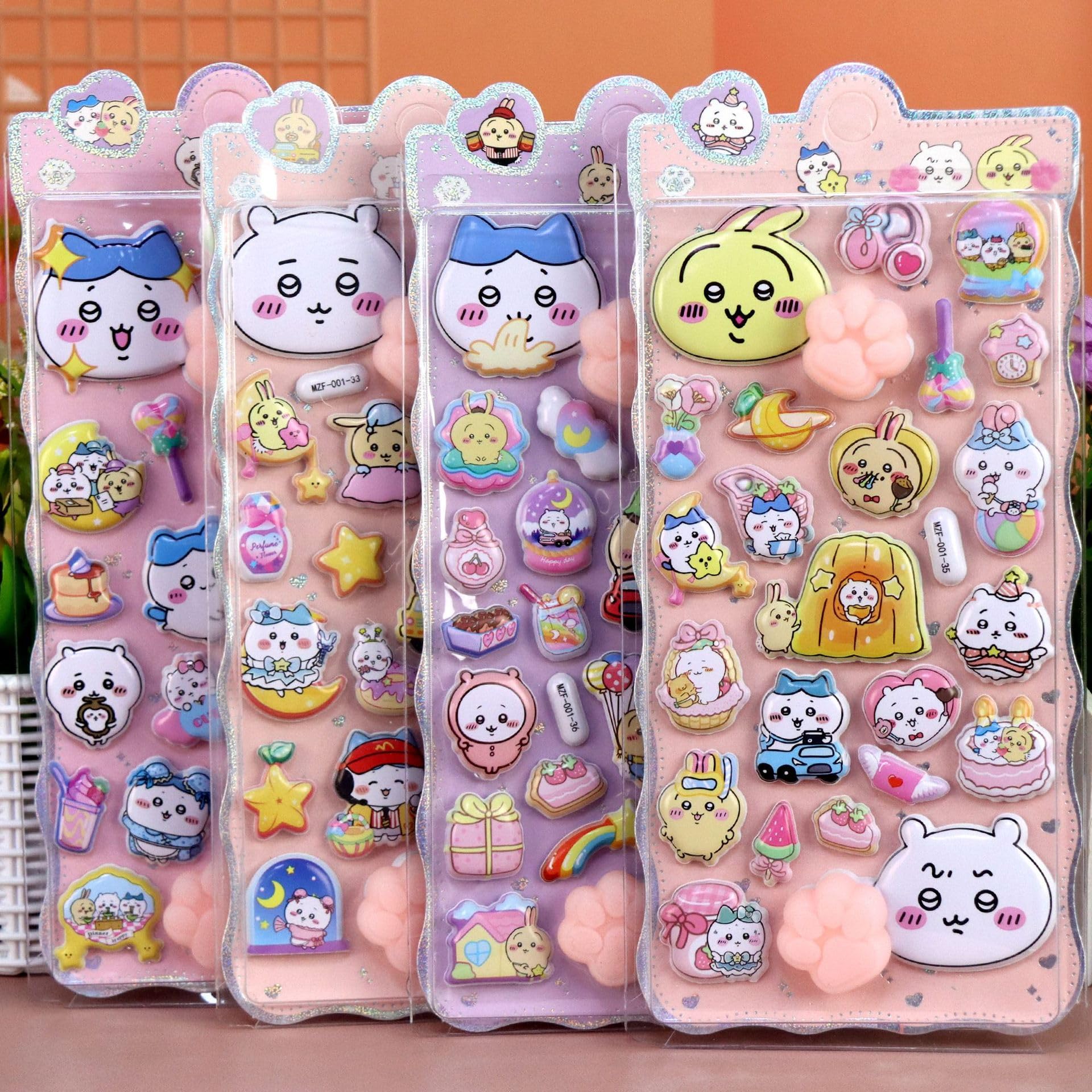 

YAYAMIYA 4-Piece Set of Butt Stickers 3D Silicone Puffy Glossy Cute Puffed Smartphone Case DIY Kids Girls Boys Toys Birthday