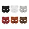 Plush Animal Cats Face Mask Furry Animal Half Face Mask for Men Women Masquerade Halloween Cosplay Costume Accessory