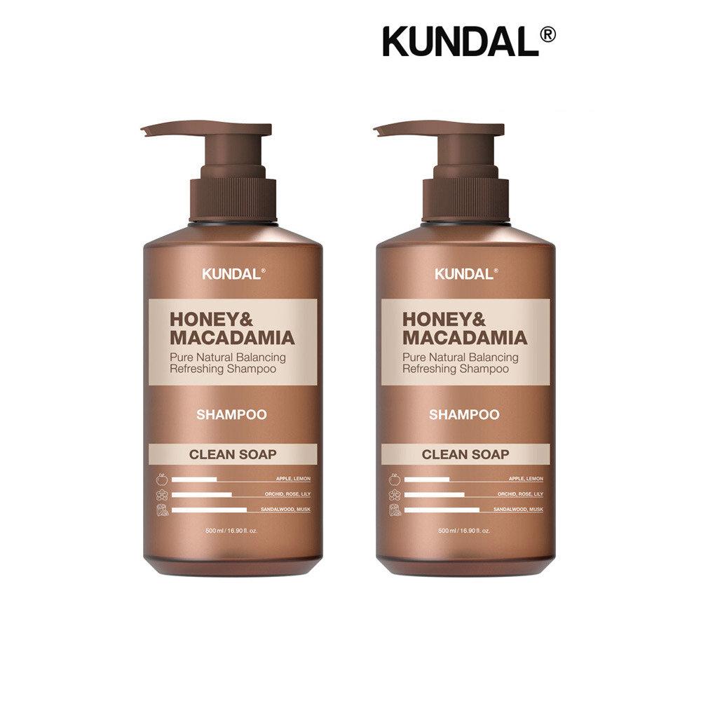 KUNDAL Honey & Macadamia Nature Shampoo Clean Soap 500ml x2