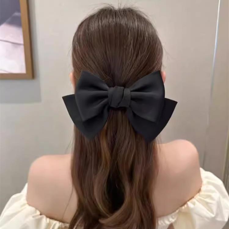 Black Bow Hair Tie: Elegant Ponytail Holder & Rubber Band for Women