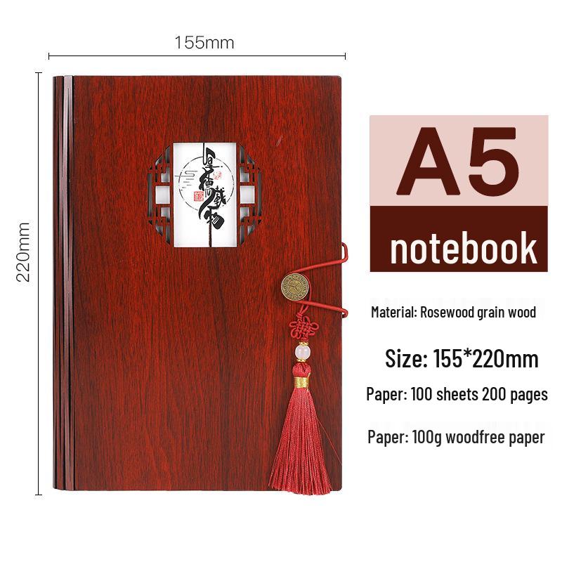 Premium Wooden Notebook Gift Set: Customizable Journal with Logo for Business Souvenir
