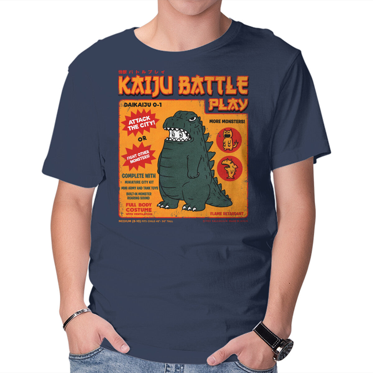 Unisex Crew Neck T-Shirt Kaiju Battle Player Graphic Short Sleeve Casual Tee XXXL