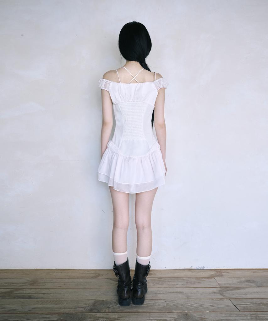 Leijeumiya Nymph Sasha Mini Dress [Beige Pink]