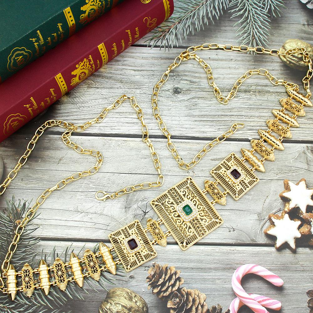 

Элегантный пояс золотого цвета с квадратной кристаллической поясной цепочкой для женского платья невесты, металлический пояс-цепочка зелёный