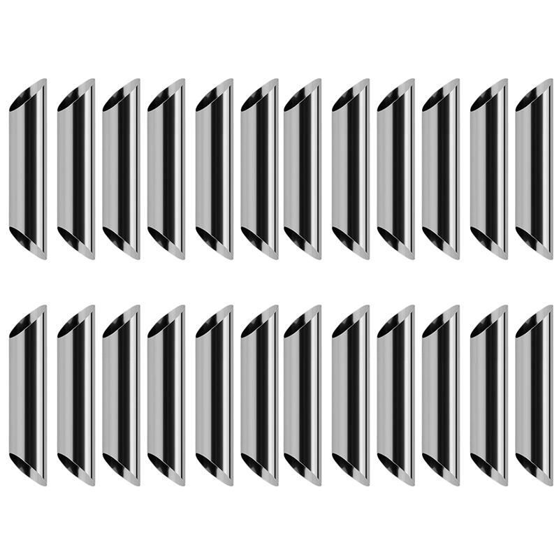 6-24PCS Stainless Steel Slant Mouth Tube Pastry Baking Mold DIY Handmade Desserts Cream Horn Cannoli Tubes Home Baking Tools ZYF