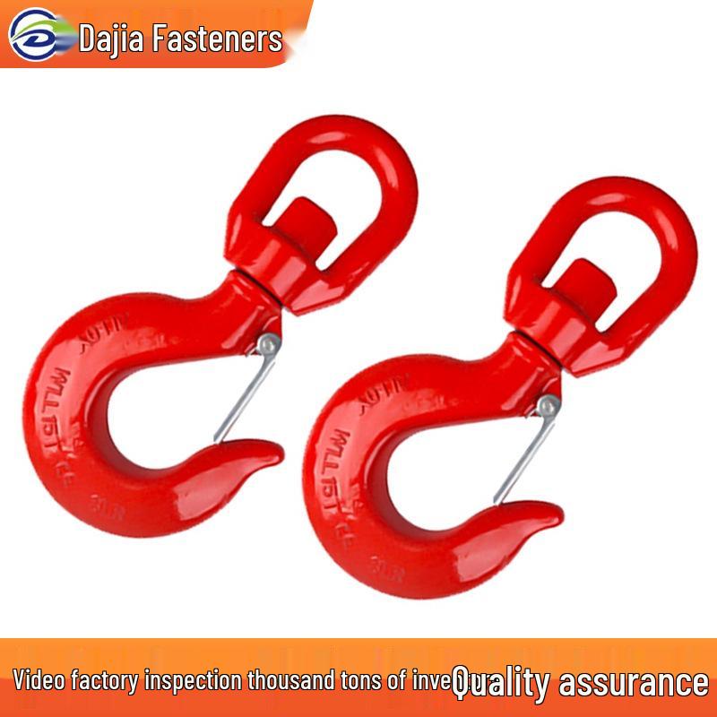 Alloy Steel Swivel Lifting Hook with Bearing & Anti-Detachment Chain Rigging