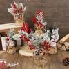 26/30CM Artificial Christmas Tree Table Decoration Simulation Red Berries Pinecone for Home Office Decor 2025 New Year Gift
