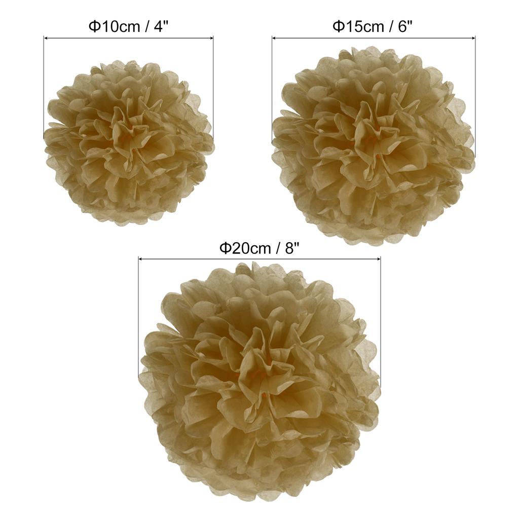 4"/6"/8" Tissue Pom Poms Flowers, 12 Pack Paper Flower Ball for Wedding Bridal Shower Birthday Bachelorette Party