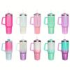 1pcs Smooth Flat Glass with Lid and Straw, 30-ounce /40-ounce Stainless Steel Kettle with Handle, Portable Water Cup.