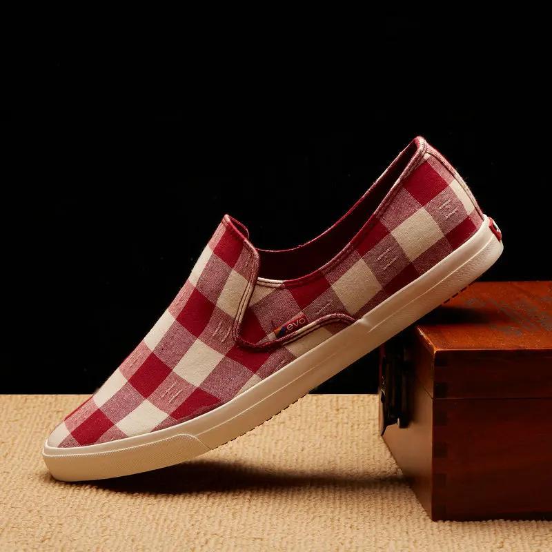 

Fashion Mens Loafers Lattice Canvas Shoes for Men Slip-on Breathable Casual Shoes Flat Footwear Fashion Sneakers Men Designer Shoes 2025 39