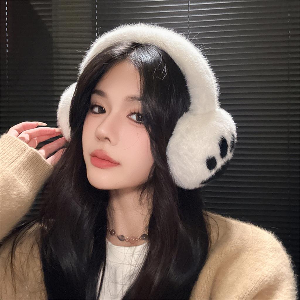 Foldable Plush Ear Muffs With Bowknot/Paws Pattern For Women And Girls Winter Outdoor Activity Ear Protectors