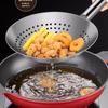 Cooking Made Easy with Stainless Steel Skimmer Spoon Mesh Design for Noodle Dumpling Straining Long Handle
