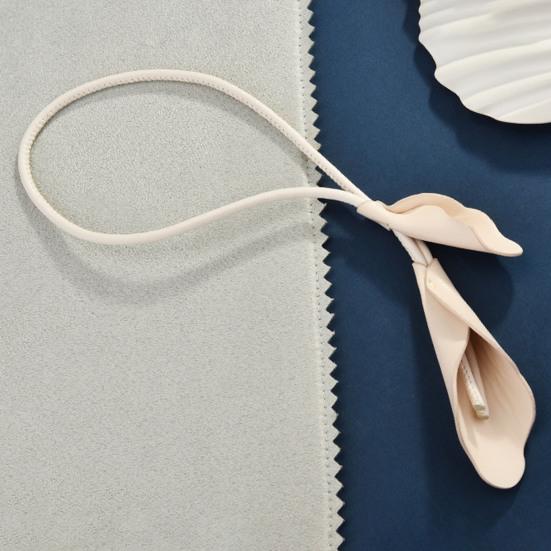 Bag Pendant Imitation Leather Simulated Flower Design Adjustable Lanyard Crossbody Tote Bag Hanging Charm Car Interior Accessory