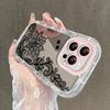 Lace Sexy Black Pattern Mirror Phone Case For iPhone 17 Air 16 Pro Max 17 15 14 13 12 11 7 8 Plus XS XR Protection Back Cover