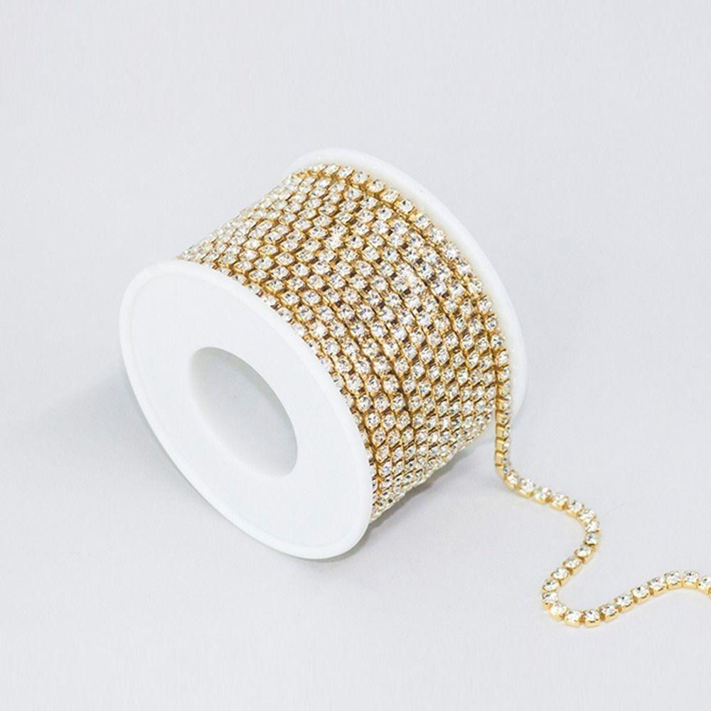 Glitter AB Dense Rhinestone Chain Gold Sliver Tassel Rhinestone Chains  Home Decor