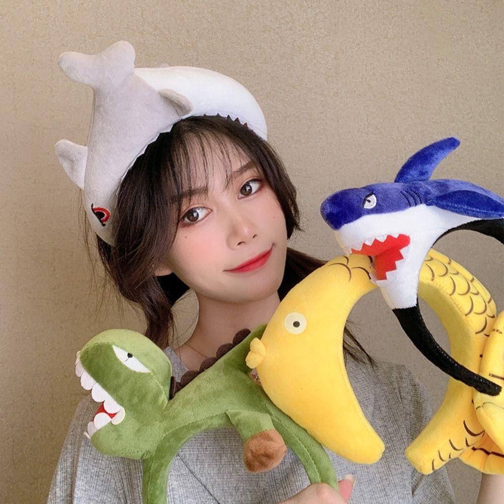 

Cartoon Cartoon Hairband Shark Dinosaur Hairband Cute Cute Headband Woman B