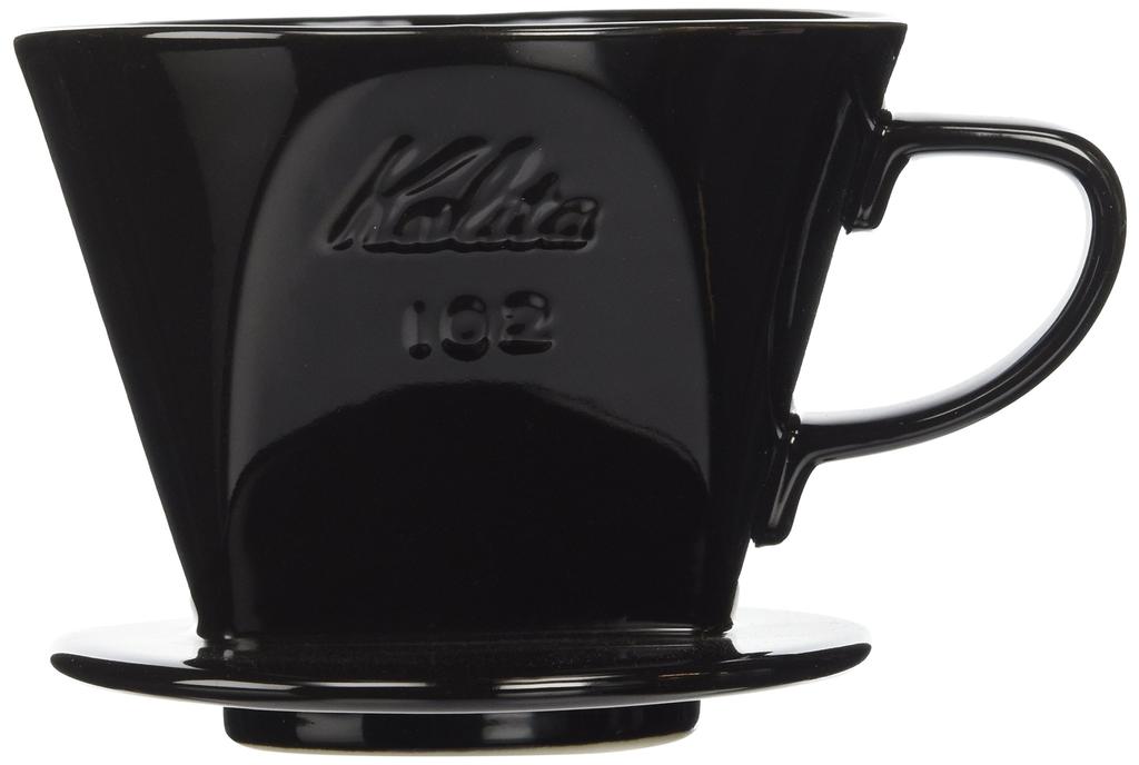 Kalita Coffee Dripper, Ceramic, Serves 2-4, Black, 102-Loto #02005