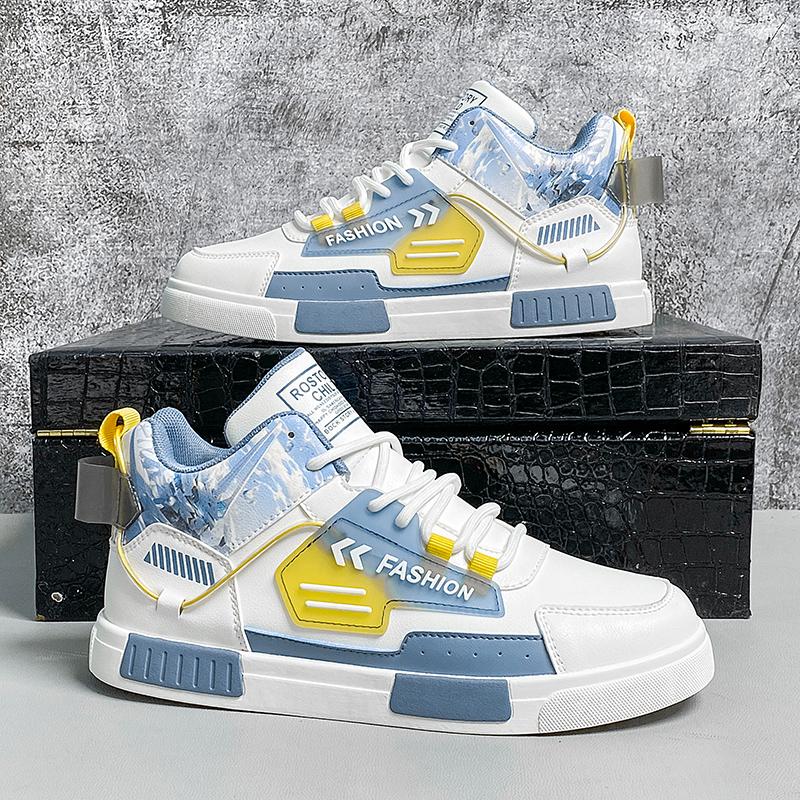2024 Fashion Men's Trending High Top Skateboarding Shoes Male Casual Cool Street Style Shoes Sneakers for Teens