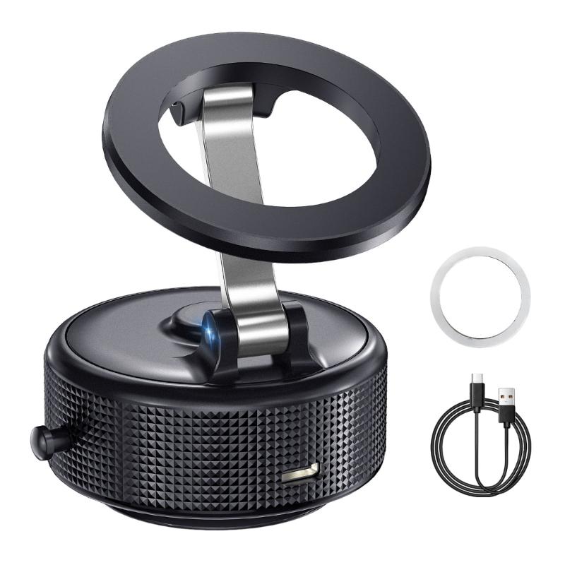 

Foldable Car Phone Bracket Magnetic Stand 360 Degree Rotation Adjustable with Double Suction Technology for Easy Viewing 1