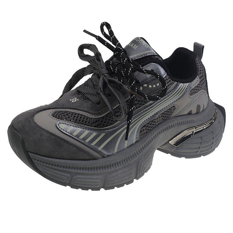 Platform Dad Shoes Women's Spring and Autumn 2025 New Versatile Retro Brown Niche Breathable Casual Sports Shoes Children