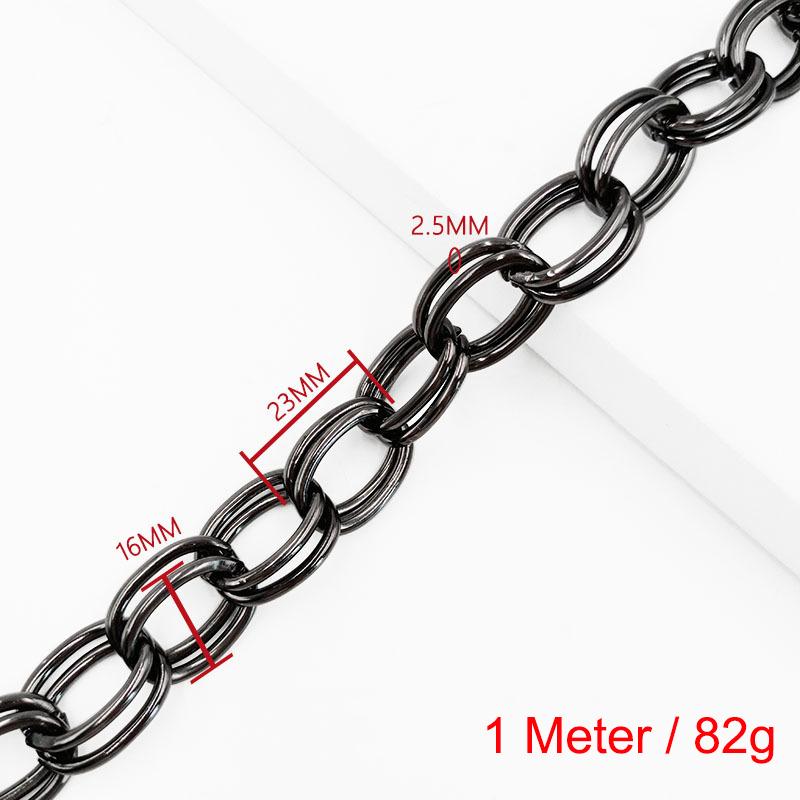 1 Meter Aluminum O-Shaped Twist Double Chain for DIY Necklace Bracelet Jewelry Making Clothing Bag Component Accessory Supplies