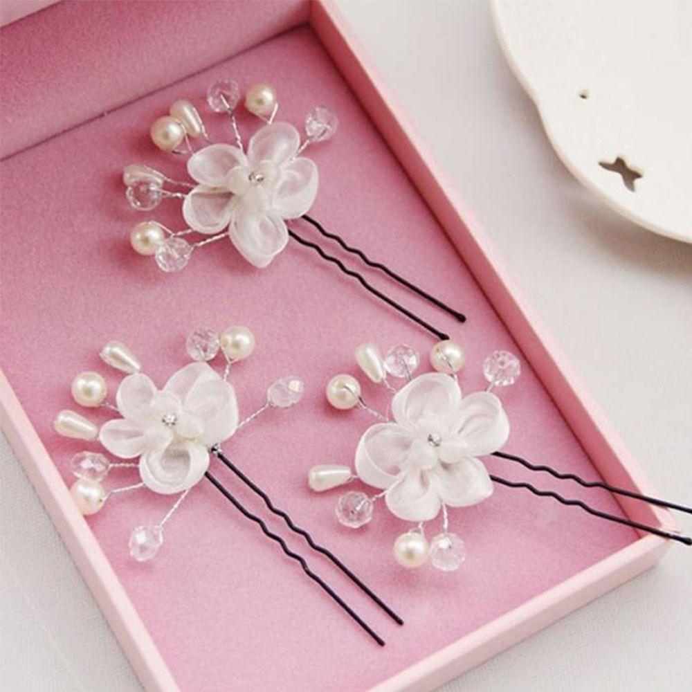 Pearl Plait Hair Festival Headdress Accessories Hairpin Bride Hairpin Hair Clip Floral Hairpin