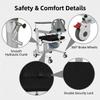 Hydraulic Transfer Chair For Elderly Disabled Home Nursing Commode Shower Wheelchair Height Adjustable 180 Degree Split Seat