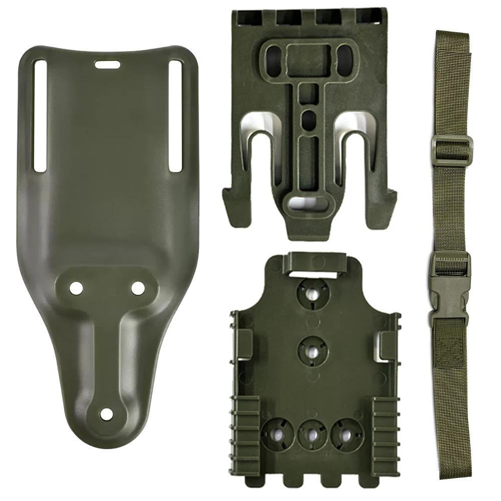 Locking System Kit Included QLS Fork and Plate with Thigh Elastic Strap Low-Ride UBL Universal Belt Loop for Duty Belt Holster