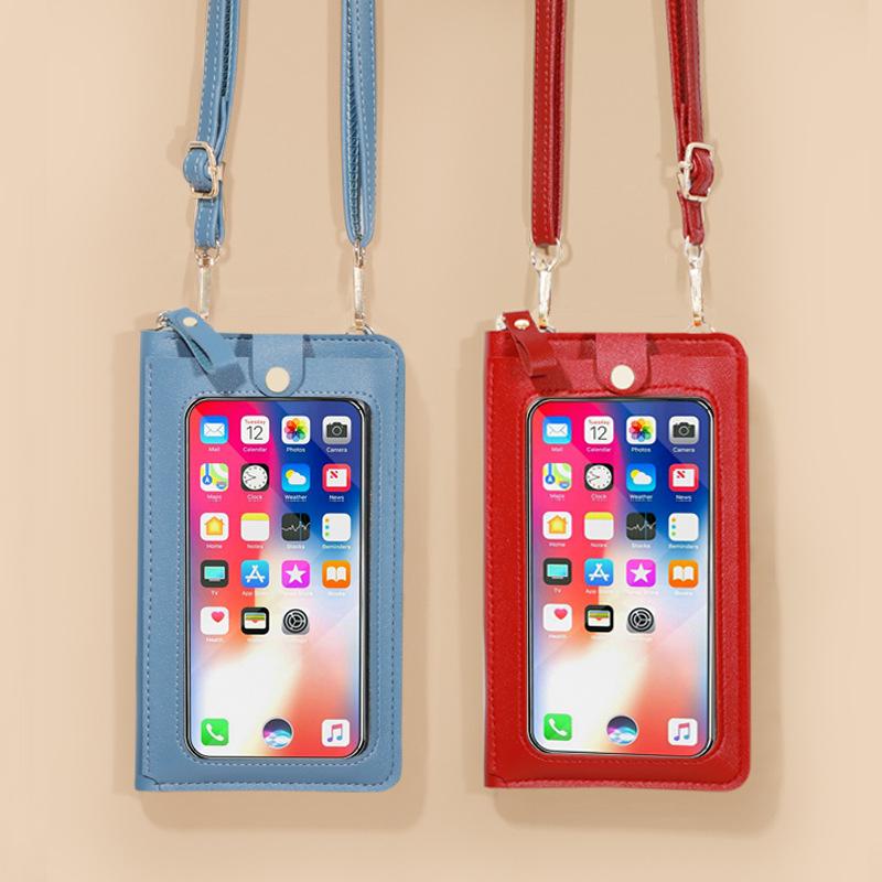 Borsa da Cellulare Touch Screen più Recente da Donna Borsa Grande Capacità Colore Puro Borsa a Tracolla da Donna Portafoglio da Donna Borsa a Spalla Singola Multifunzione