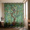 Cortina de Ducha Árbol de la Vida Estampado Floral de Pájaros Coloridos Tejido Impermeable Decoración de Baño Boho con Ganchos
