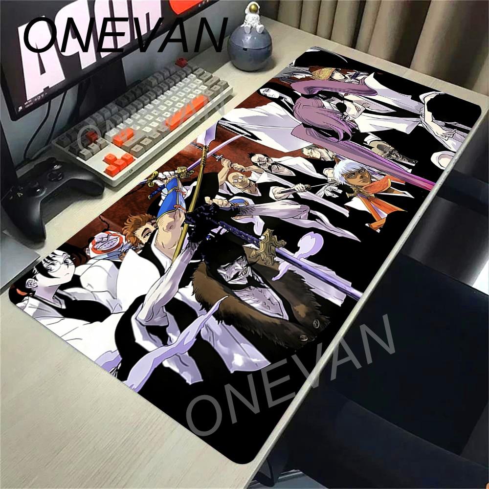 HD Printing Black and White Mouse Pad Anime Large Mousepad Bleach Manga Desk Mats Laptop Office Rubber Pc Gaming Non-Slip Carpet