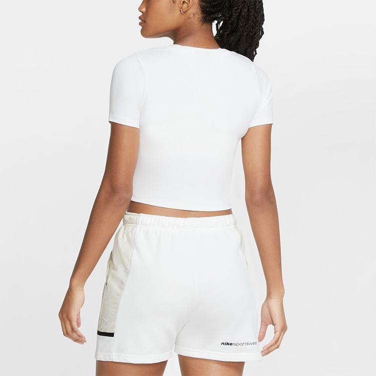 Nike Sportswear Essential Fitted Stretch Crop Top T-Shirt Women Tops White CU5174-100