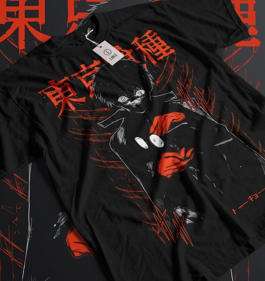 

Black Reaper T-shirt Kaneki Tokyo Ghoul Horror Anime Black Shirt Tee All Size XL