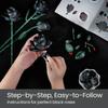 New 12 PCS Black Rose Building Block Set Plant Bouquet High Quality Simulated Roses Flowers Gothic Decoration Mother's Day Gifts