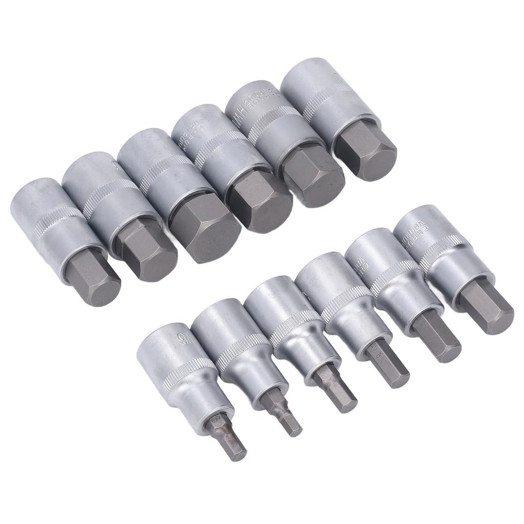 12PCS Drive Socket Set Steel High Hardness Wear Resistant 1 2in Drive Master Impact Socket Set for Auto Repair